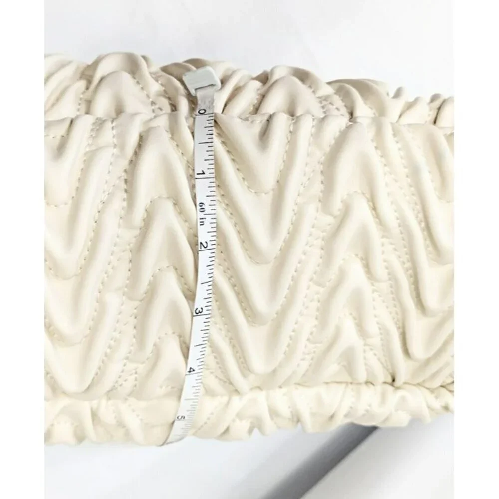 Sam Edelman Ari Women's Quilted Large Tote in Ivory Leather (MSRP $295)